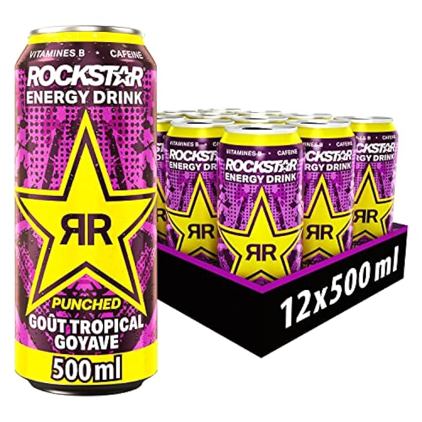 Rockstar Energy Drink - Goût Tropical Goyave 50cl - Lot de 12 ODQMzBP7