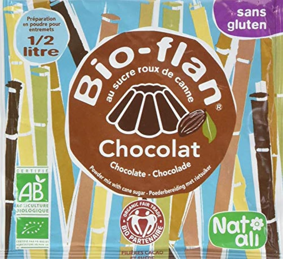 Nat-Ali Bio-Flan Sucré Chocolat 37 g - Lot de 10 O2jEzy