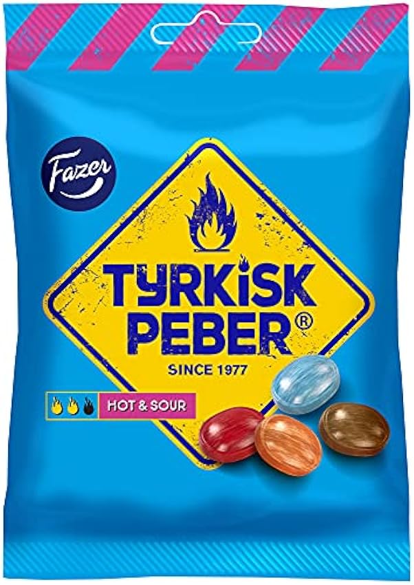 Fazer Tyrkisk Peber Lot de 12 sachets de bonbons durs f