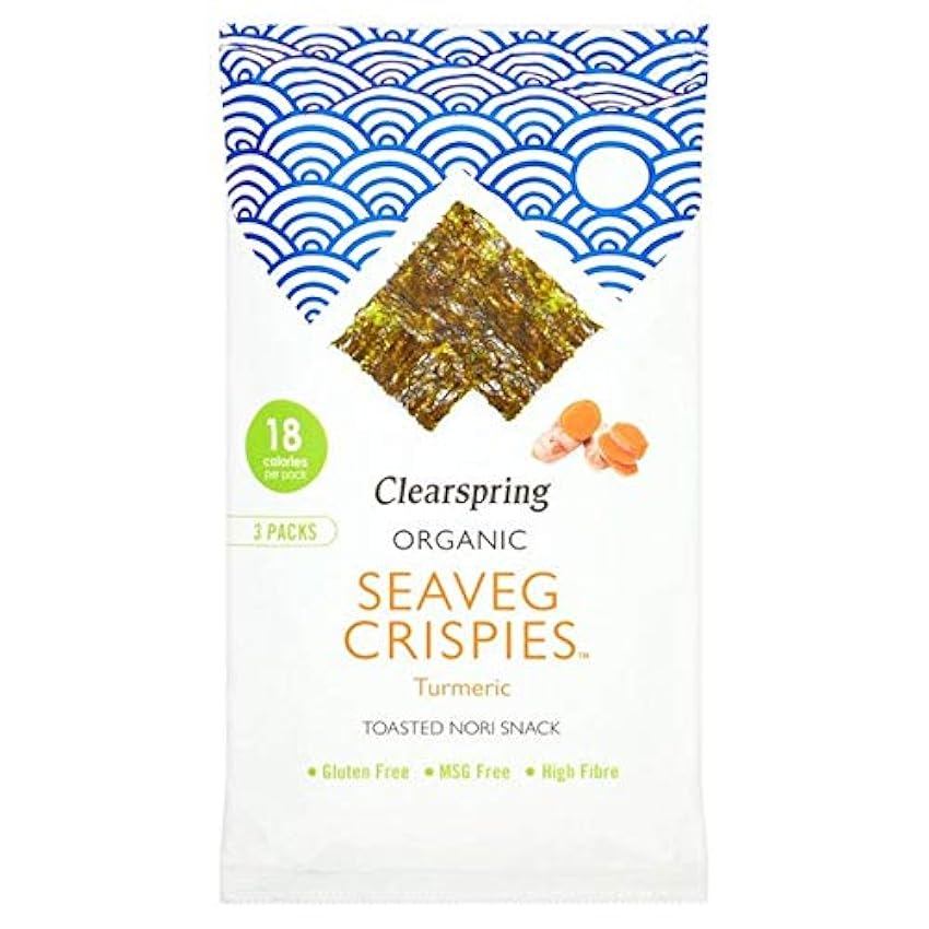 Clearspring Organic Seaveg Crispies Lot de 8 croustillants curcuma 3 x 4 g nqUcQkuy