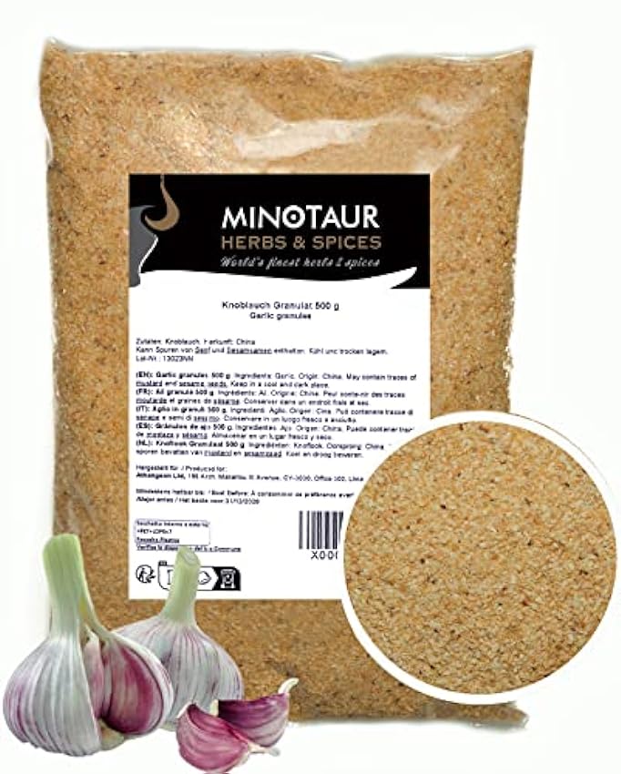 Minotaur Spices | Ail granulé | Ail moulu 2 x 500 g (1 