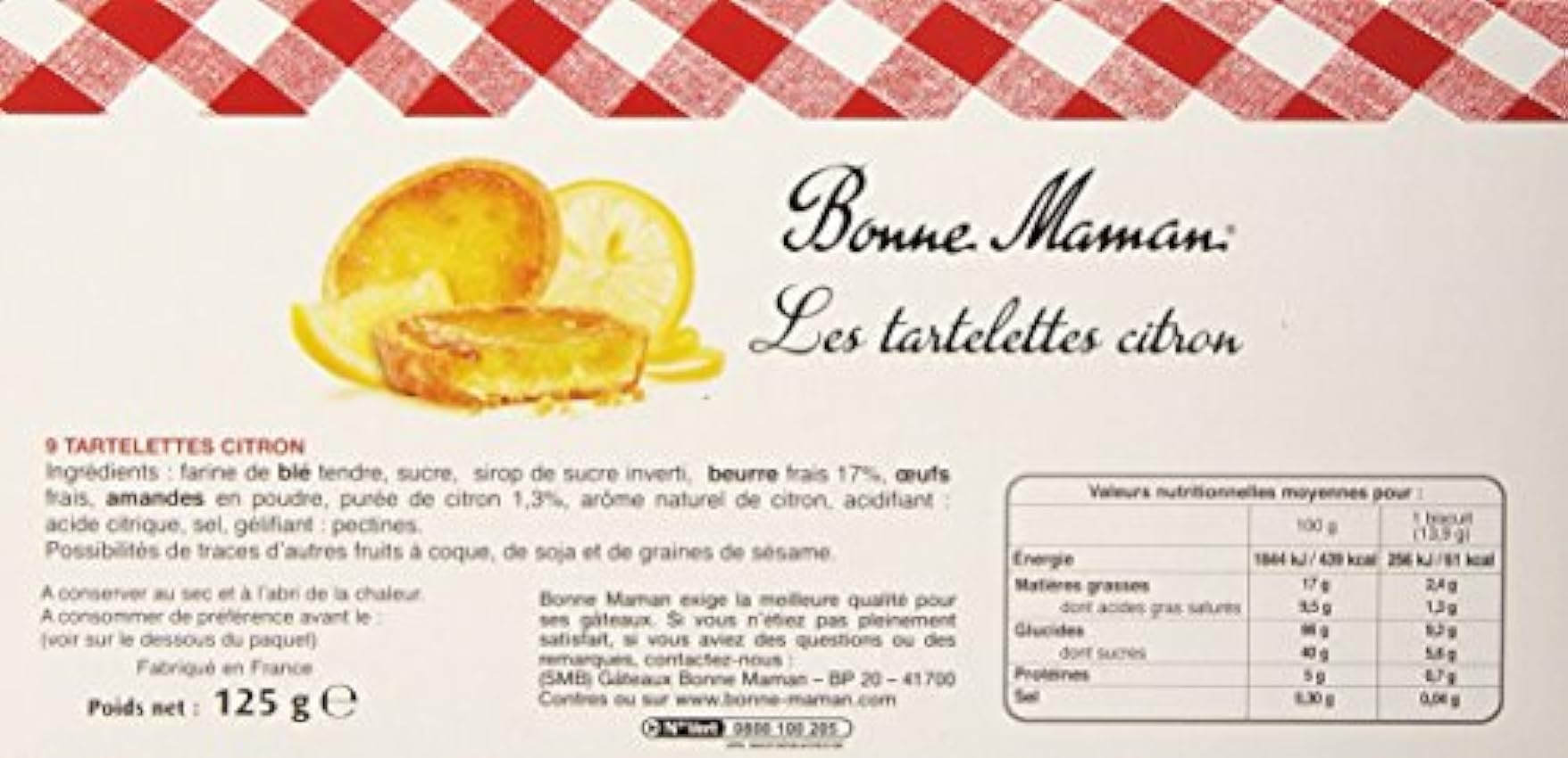 Bonne-Maman Tartelettes au Citron 9 Sachets Individuels - Lot de 6 ODBSQ0un