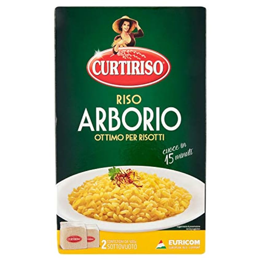 Curtiriso Riso Arborio Lot de 5 boîtes de 1 kg de riz italien 100 % riz italien Idéal pour tous les risottos 15 minutes LlvbQMNq