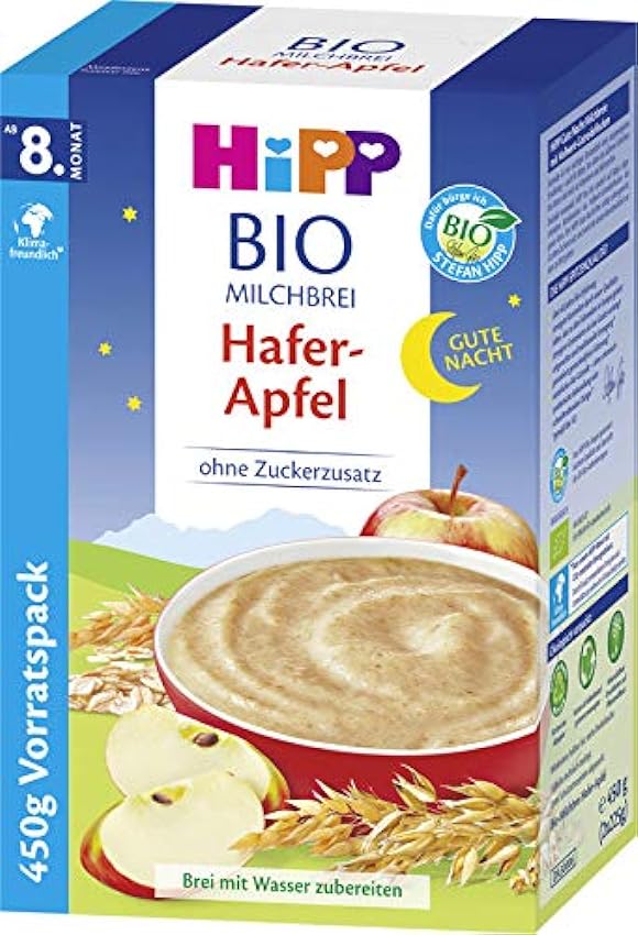 Porridge de lait bio Hipp Porridge de bonne nuit Pomme d´avoine, 450g lIZLXLdR