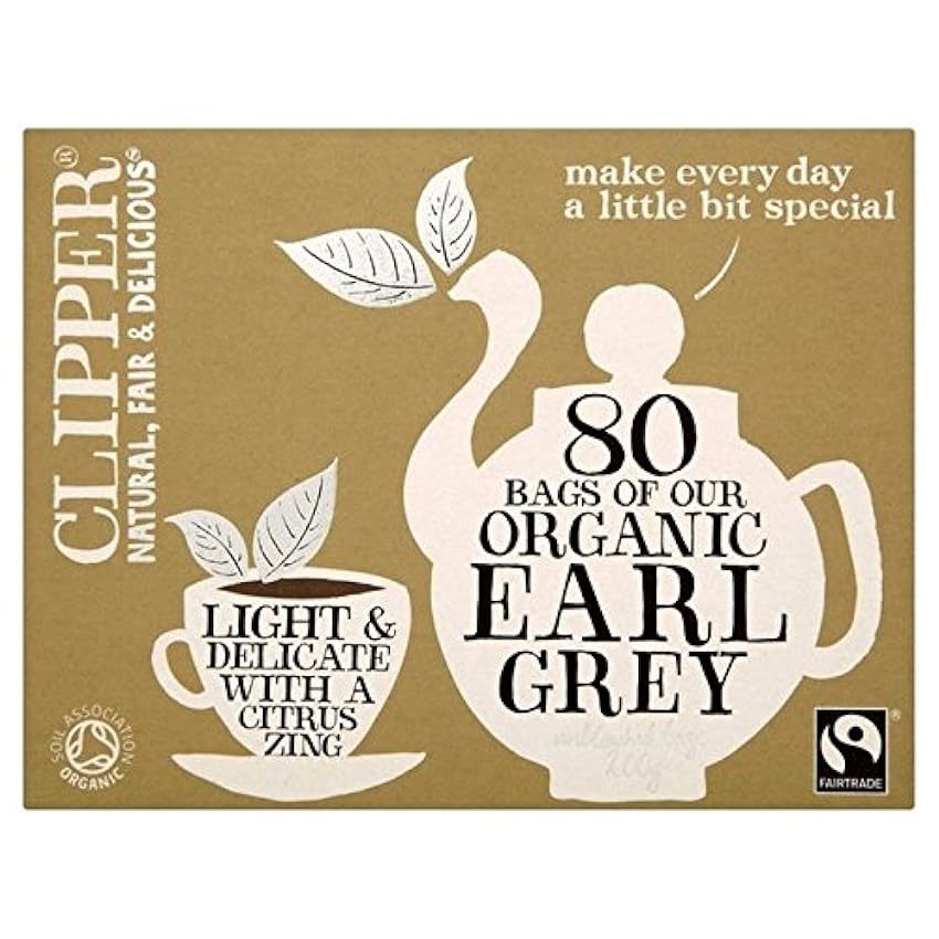 Clipper Fairtrade Earl Grey Organique 80 par Paquet - Paquet de 6 lwFMdCsA