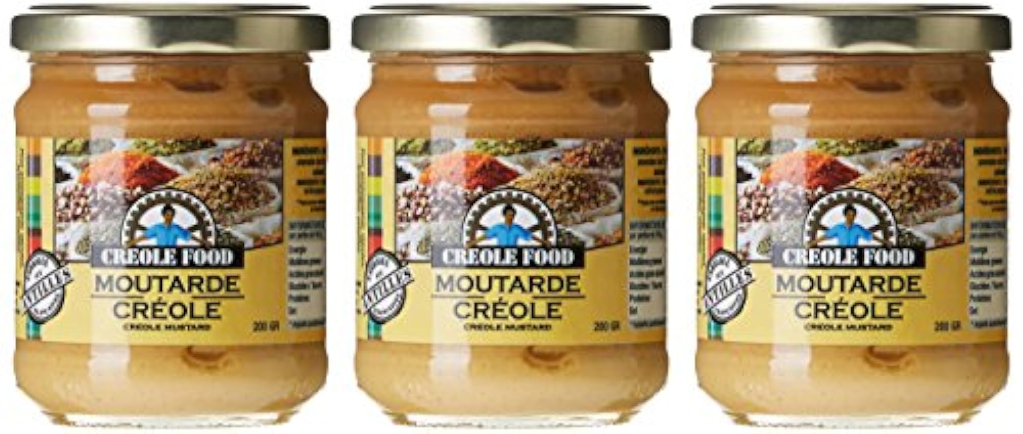 CREOLE FOOD Moutarde Créole 200 g Lot de - 3 kXDRw3iQ
