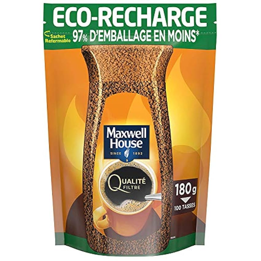 MAXWELL HOUSE Qualité Filtre Recharge Soluble 180g - Lo