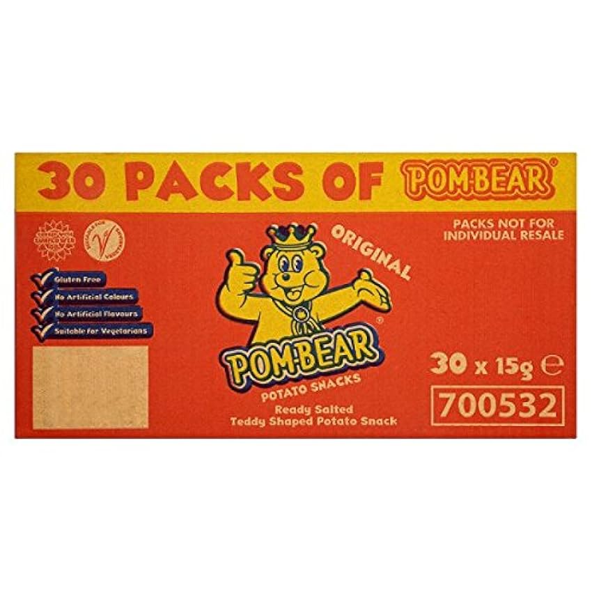 Snacks original pommes de terre 30 x 15g Pom-Bear (pack de 15g) OoGvdkZS