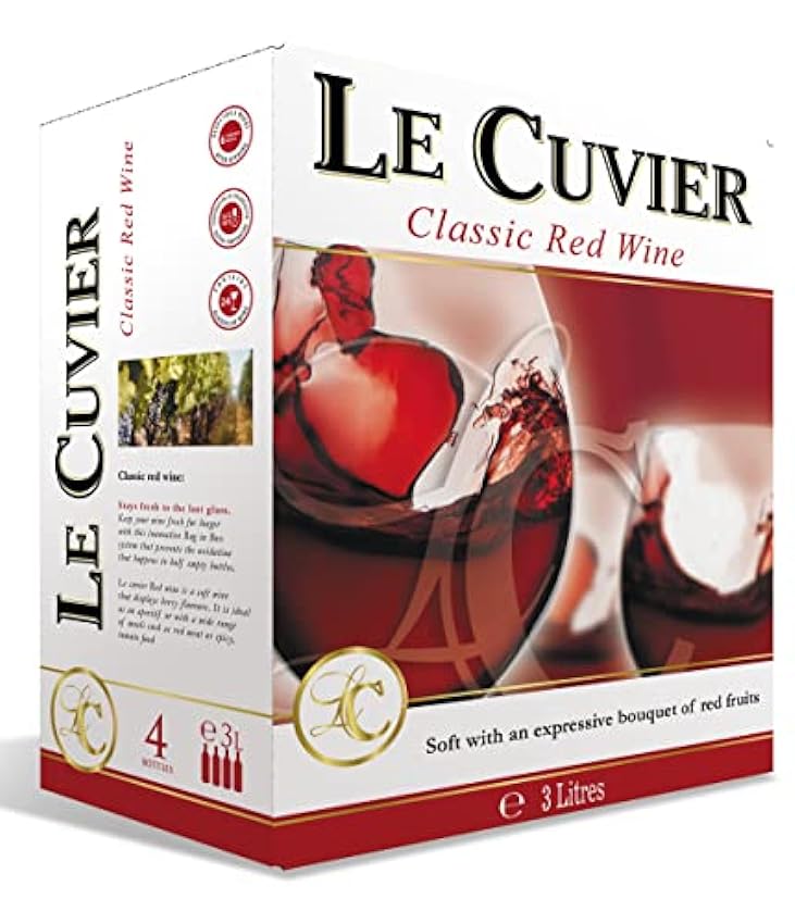 Le Cuvier - Vin Rosé doux en Bag-in-box 3L (1 x 3L) & Vin Rouge doux en Bag-in-box 3L (1 x 3L) nFJHR2K3