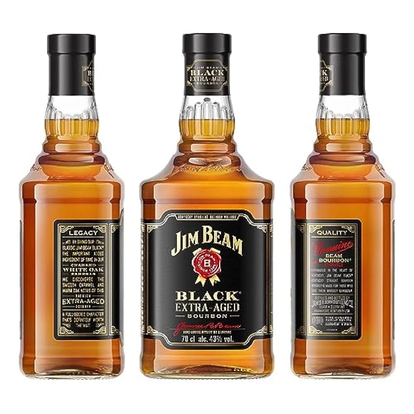 Jim Beam Black Triple Aged Bourbon Whiskey, Whisky Américain 43% - 70cl, 700 ml (1er Pack) lDS3alyH