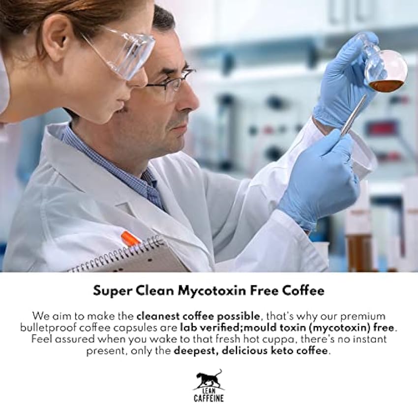 Lean Caffeine Capsules avec Nespresso/capsules de café (40) | Café bulletproof super fort et propre sans mycotoxine | Dosettes de café compostables compatibles avec Nespresso MGxxUMKM