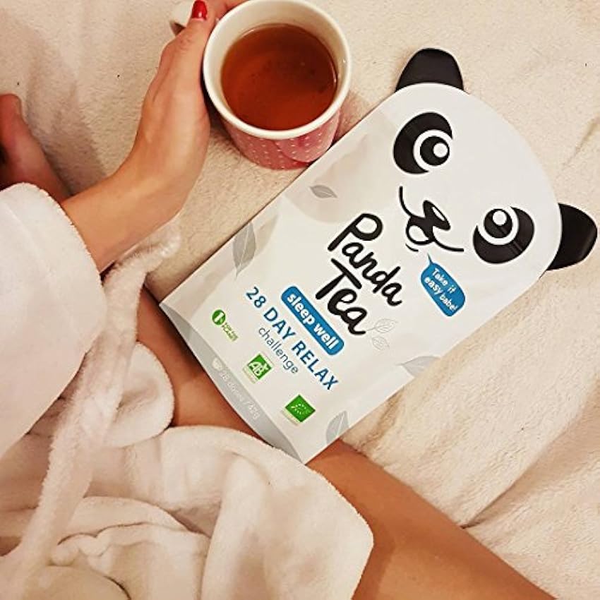 Panda Tea Infusion Sleep Well | Infusion Zen Tisane Sommeil Rooibos | | Parfait pour la détox estivale et rester hydraté | Ingrédients biologique | 28 Sachets Coton Mousseline Bio | Nuit tranquille lj8UizIK
