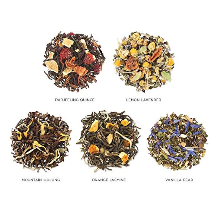 Tea Forte BOÎTE D´ÉCHANTILLONS Lotus de sachets d´infusions à usage unique, boîte d´assortiment de thés, 15 sachets individuels - Thé noir, thé vert, thé Oolong, thé blanc, tisane lqtzO710