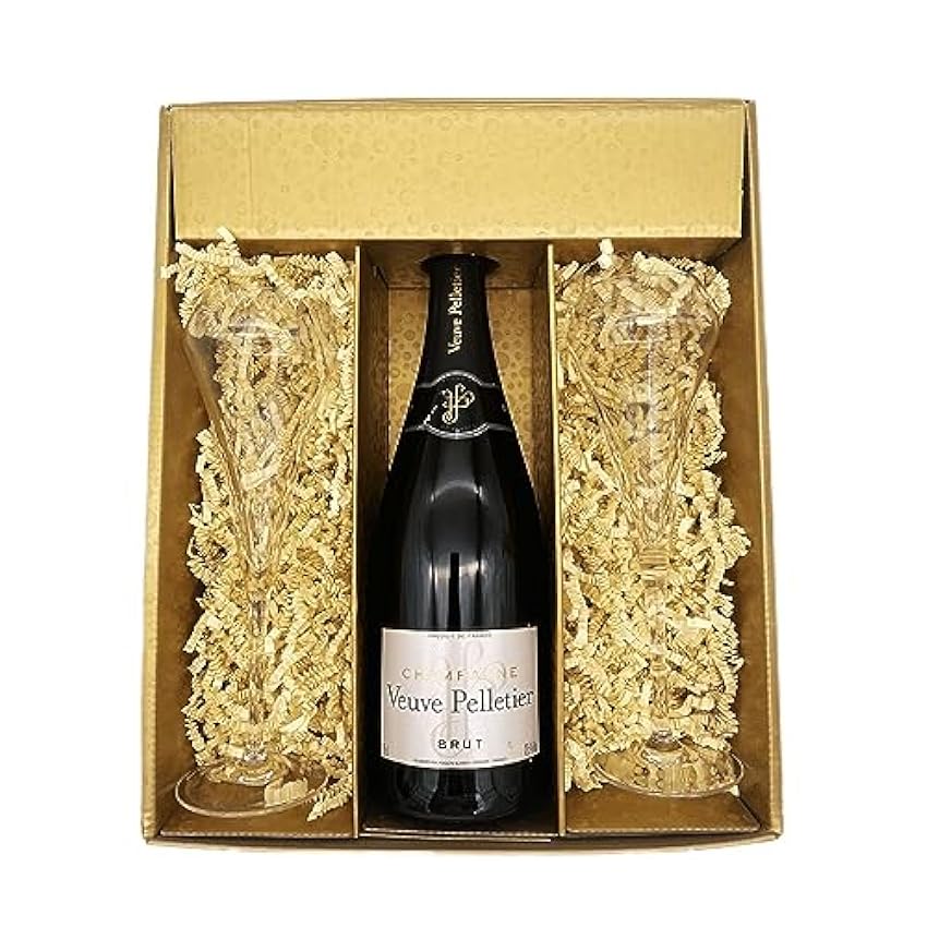 Coffret cadeau Champagne Veuve Pelletier - Or -1 Brut - 2 flutes CHEF & SOMMELIER lMrqvS8e