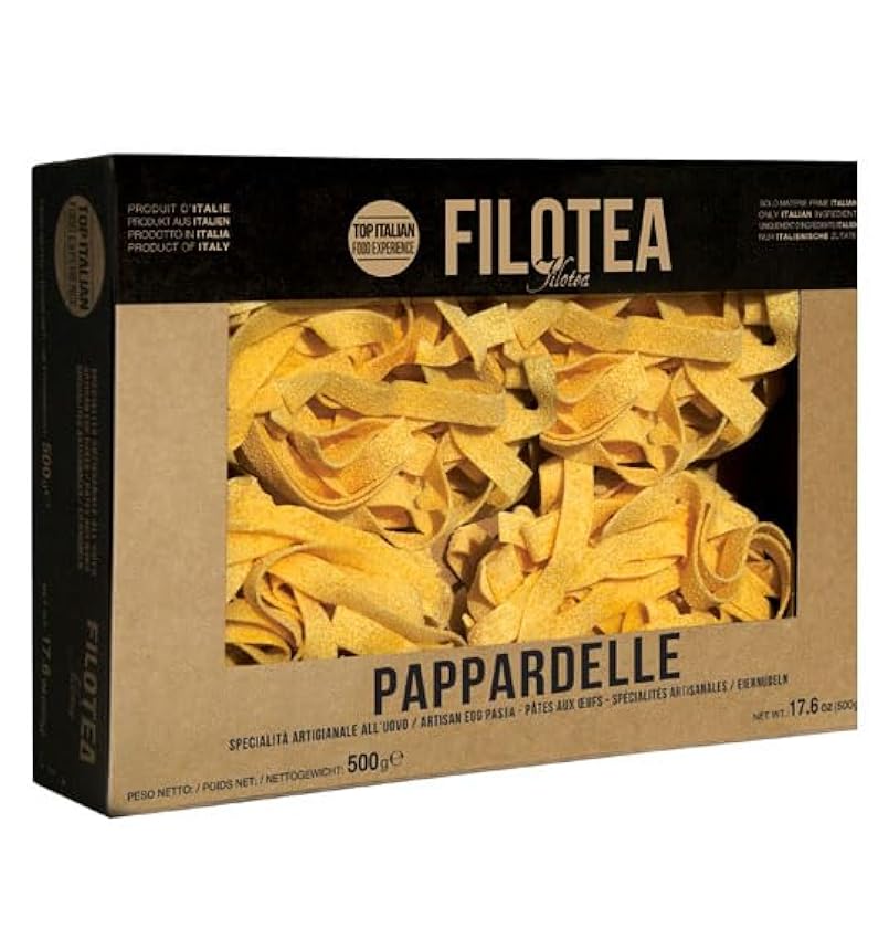 Filotea Pappardelle Pasta all´Uovo Lot de 3 nouilles aux œufs en matières premières italiennes 500 g + boîte italienne Gourmet Polpa di Pomodoro 400 g nmNheAL5