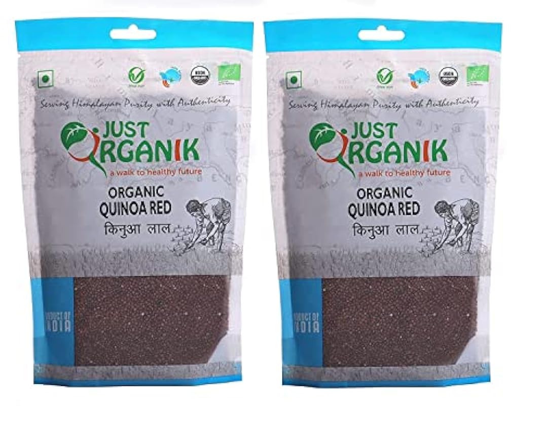 Just Organik Red Quinoa 1kg (2 x 500 gm), 100% Organic 