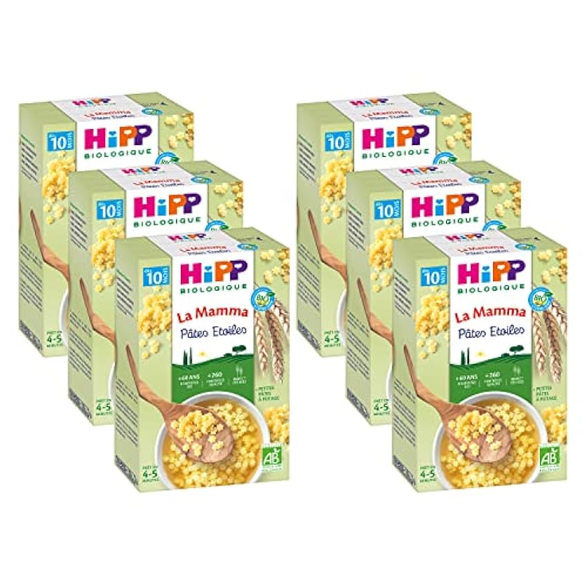 Hipp Biologique Pâtes Etoiles dès 10 Mois 6 Boîtes de 3