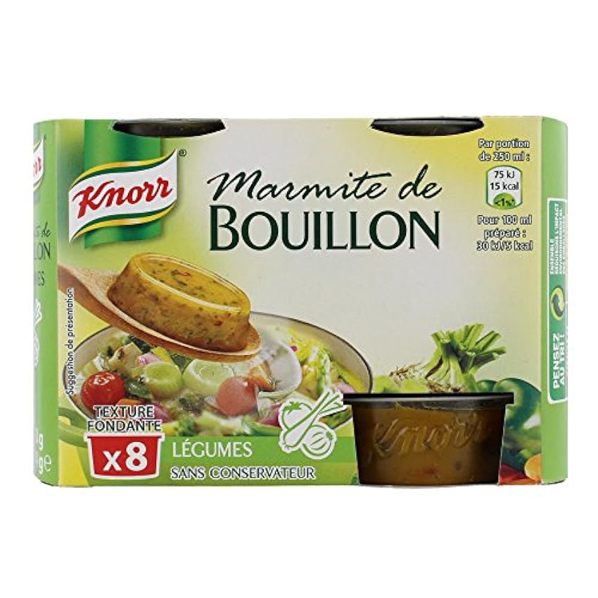 Knorr Marmite de Bouillon Légumes 8 Capsules 224 g - Lo