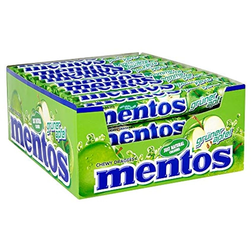 Mentos - Boîte de 40 Rouleaux Pomme Verte à Partager - 