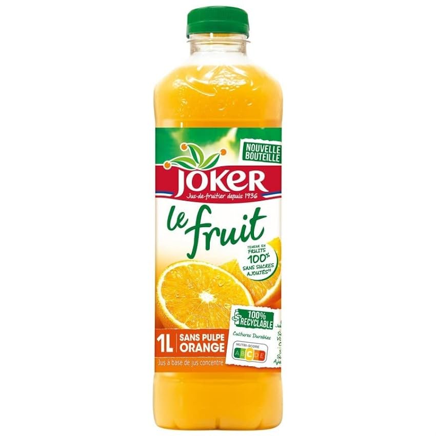 JOKER - Le Fruit Orange Sans Pulpe 1L - Lot De 4 - Vend