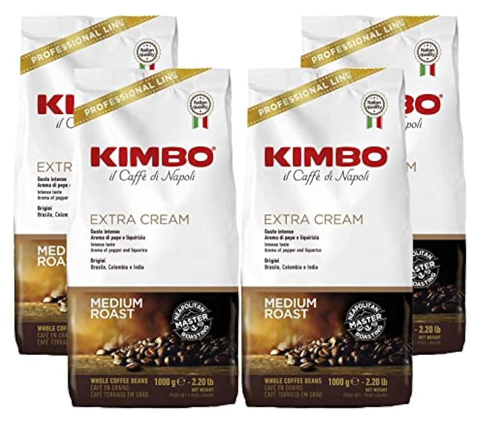 Kimbo Grains de café expresso extra crème 4 x 1 kg kt1FotiH
