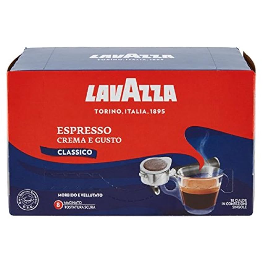 Lavazza Espresso Crema e Gusto, 18 E.S.E. Pads, Lot de 