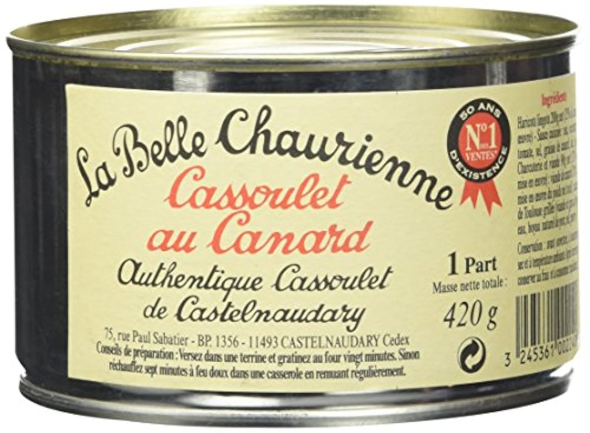 La Belle Chaurienne Cassoulet au Canard 420 g - Lot de 3 KYpLam3X