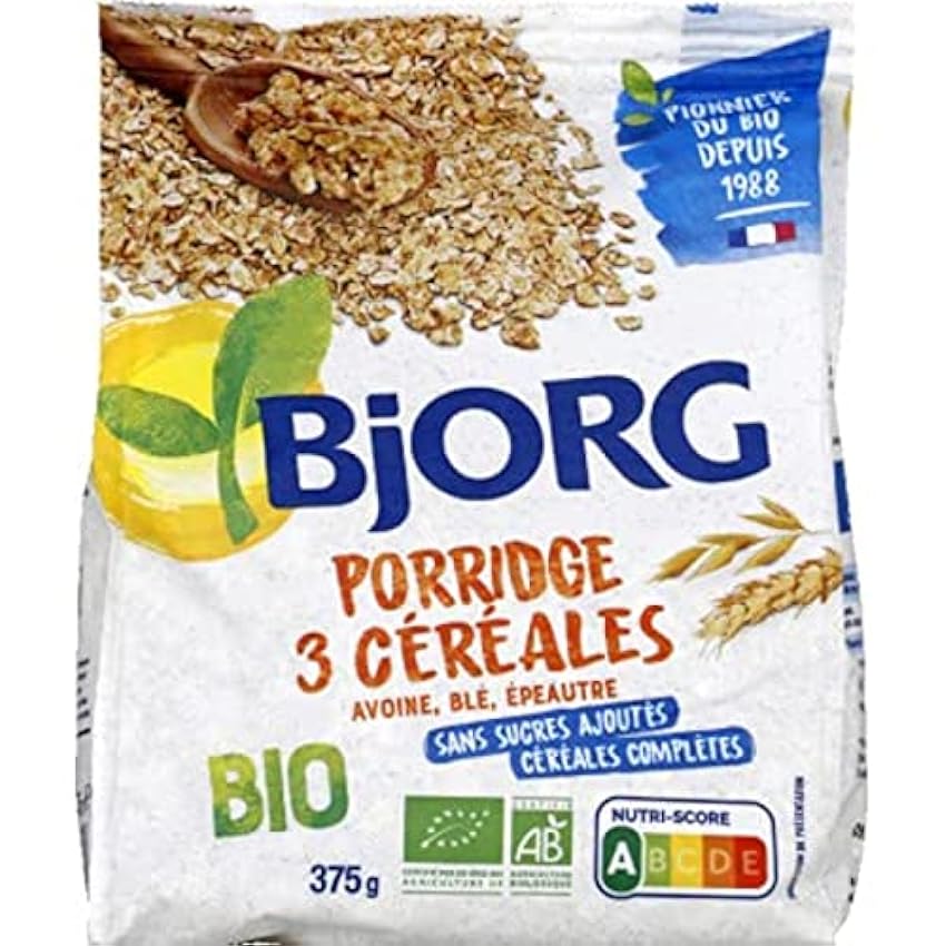 Bjorg Porridge 3 céréales, bio - Le sachet de 375g ktVL
