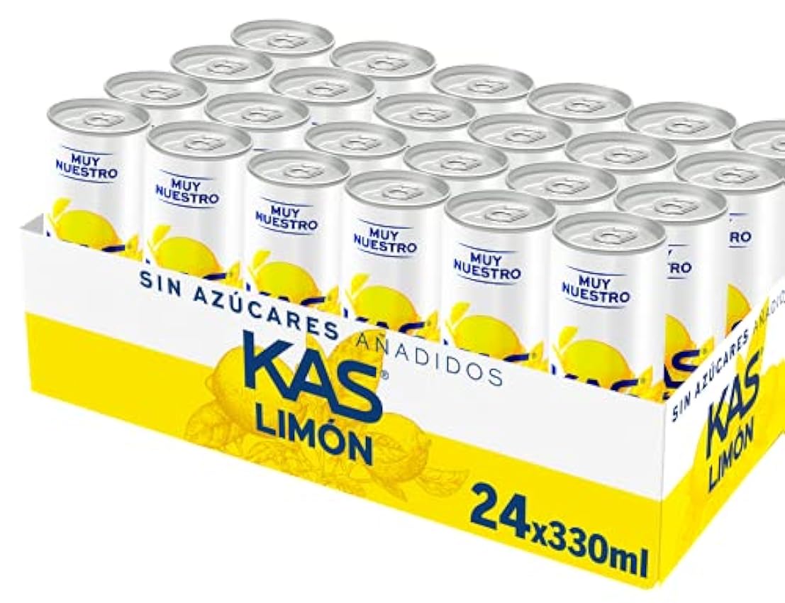 KAS Zero Citron 330 ml - Soda au citron sans sucre - Pack de 24 Oi3B3bYm