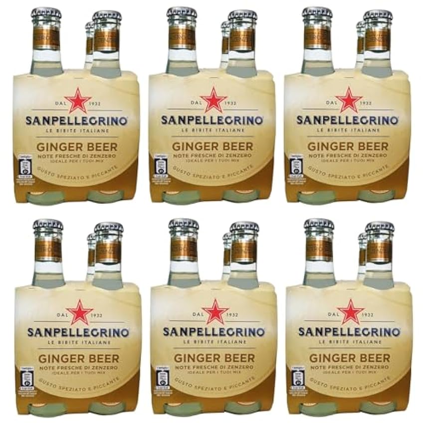 San Pellegrino Ginger Beer Lot de 48 boissons sans alcool avec notes de gingembre + Aranciata Amara avec boisson sans alcool orange amère 20 cl kTHaHdOO