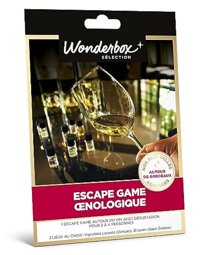 Wonderbox - Coffret Cadeau - Divertissement - Escape Game Œnologique - Autour De Bordeaux - 1 Escape Game sur Le Thème du Vin LZKEmcEq