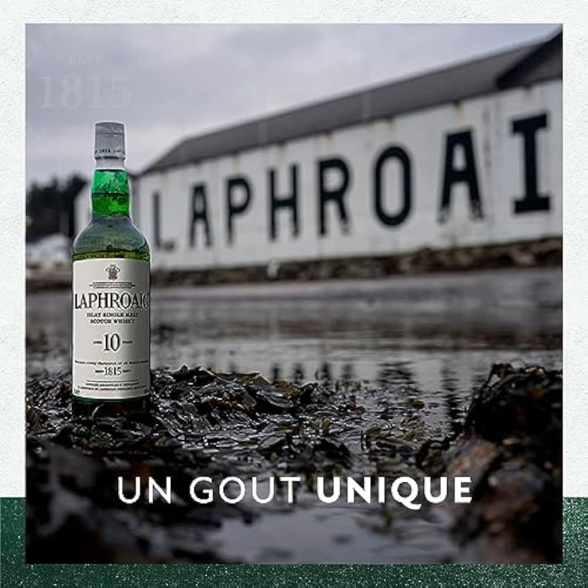 Laphroaig 10 ans Islay Single Malt Scotch Whisky avec étui, Whisky Écossais 40% - 70cl MMRlu90e