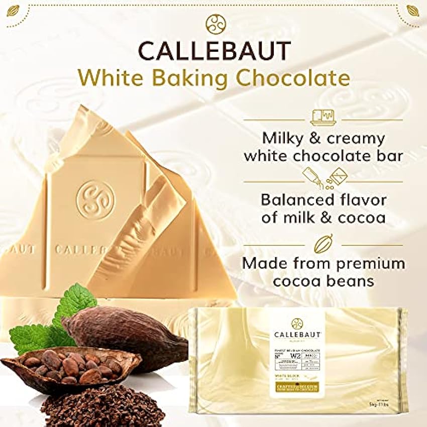Callebaut W2 28% Bloque de Chocolate Blanco (pack) 5kg LPCMRekF