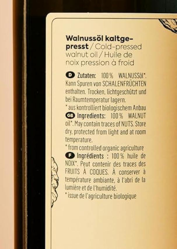 KoRo - Huile de noix Bio 500 ml - Végétale et pressée à froid de noix 100% Bio MYMJYM6B