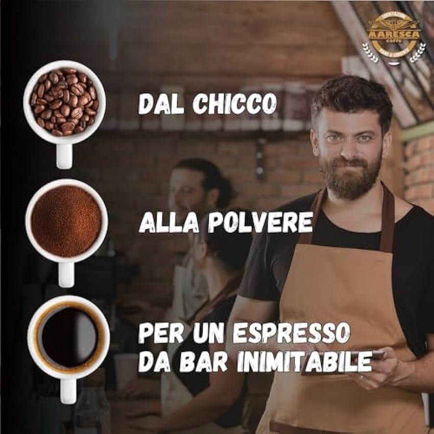 Caffè Maresca: le goût de la différence. Mélange noir. 1 paquet de 1kg de grains de café mLdn1Cj2