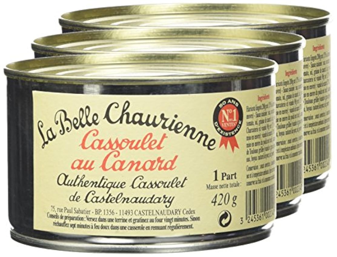 La Belle Chaurienne Cassoulet au Canard 420 g - Lot de 3 KYpLam3X