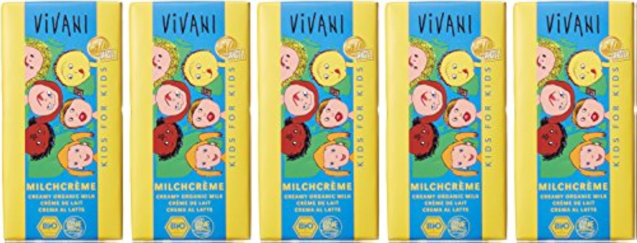 Vivani Chocolat à la Crème de Lait pour Enfants 100 g- Lot de 5 LJ2H0Kcl