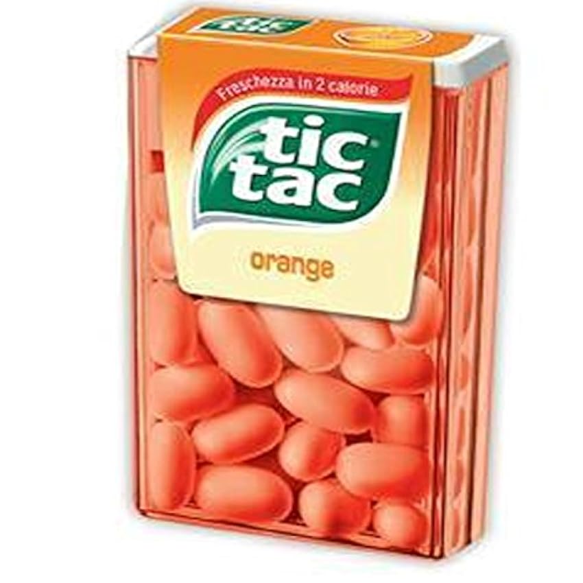 Lot de 24 paquets de 18 g Tic Tac orange 37 dragées Car