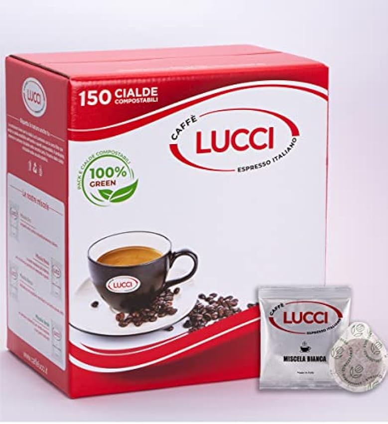 Caffè Lucci 150 dosettes 44 mm mélange blanc lnUuq3os