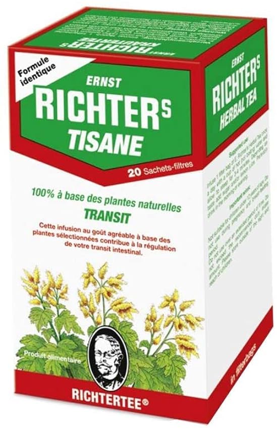 RICHTER Tisane 100% à base de plantes naturelles Transit, Ernst Richter Transit, 20 sachets de 2g (lot de 6 boîtes) MNqzITPX