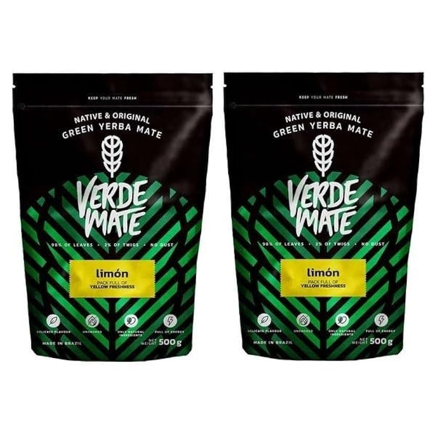Verde Mate Green Limón 0,5 kg | Lemon yerba mate 500 g | Refreshing taste | Natural caffeine | Yerba Mate tea from Brazil | 500 g nPofOfJ6