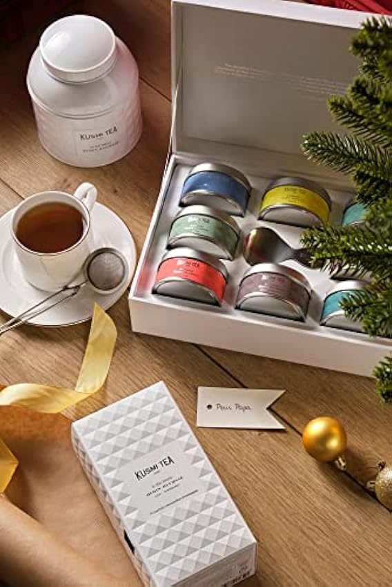 Kusmi Tea - Collection Alain Ducasse - 8 Miniatures de thé nature d´origine en vrac avec une cuillère à thé - Idée Cadeau de Noël l5I29QgQ