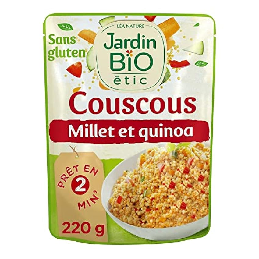 Jardin BiO étic - Couscous légumes Millet et Quinoa sans gluten - 220 g - Pack de 6 ncSDpOQb