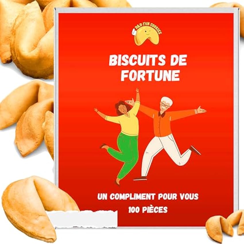 D&D Fun Cookies Biscuits de fortune FR UN COMPLIMENT POUR VOUS 100 PIECES 600g NVwI7KvW