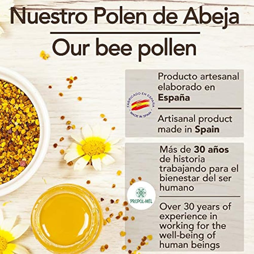 1 kg - Pollen d’Espagne 100% naturel. Pollen de fleurs/pollen d’abeille libre de résidus. Une source de protéines, acides aminés, lipides, vitamines et minéraux. n045Lefs