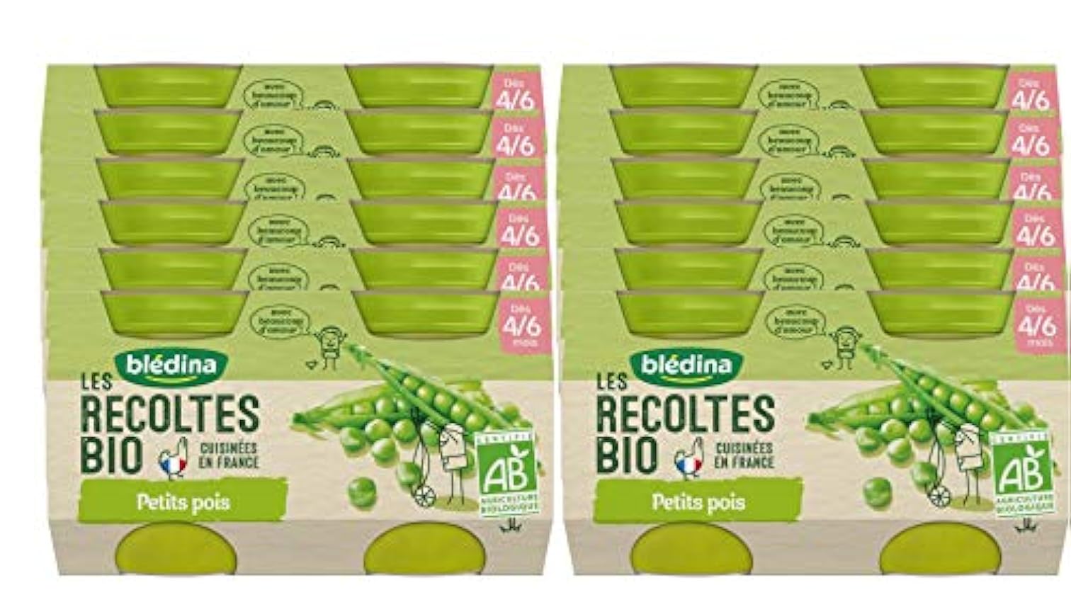 Blédina - Les Récoltes Bio - 24 petits pots pour bébé -