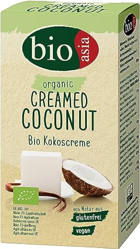 BIOASIA Crème de Noix de Coco Bio 100% en Bloc 200 g 10