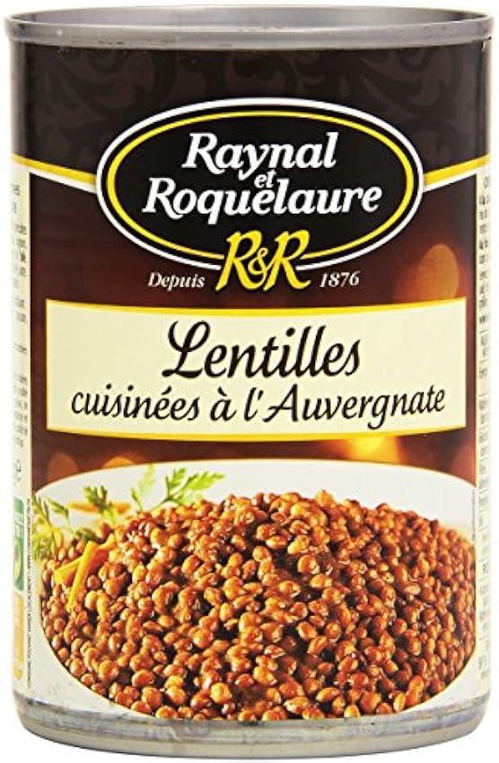 Raynal & Roquelaure Lentilles Cuisinées à l´auvergnate la Boite 410 g Net - Lot de 6 LoEgB7Ea