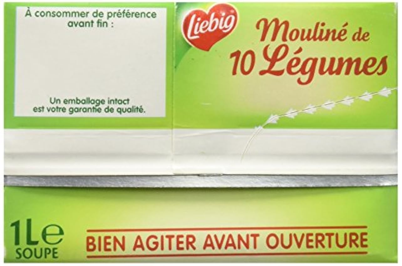Liebig Pur Soup´ Mouliné de 10 Légumes Variés Brique de 1 L - Lot de 4 MTamMEuP