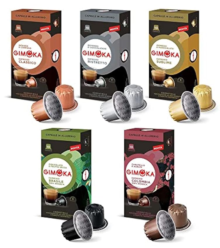 Gimoka - Compatible Pour Nespresso - Capsules En Aluminium - 100 Capsules - Goût PACK DE DÉGUSTATION - Made In Italy lBv0i1lG